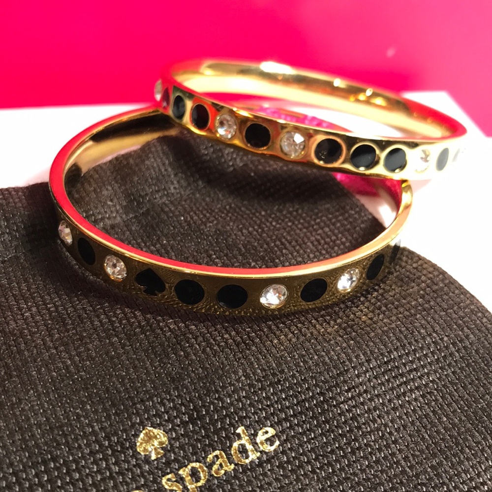 Kate spade gold and black bangle set
